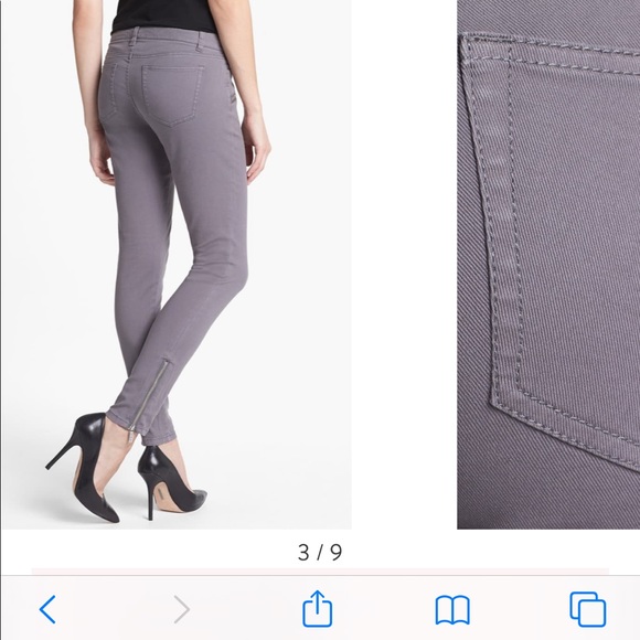 Micheal Kors Gray skinny Denim pant zipper detail - Picture 3 of 9